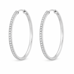 Brincos Argola em Titânio Cravejada com Zircônias 30mm – Modelo Maxi Lux Premium
