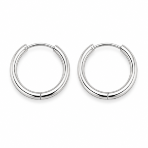 Brincos Argola em Titânio Lisa 20mm – Modelo Clássico Premium
