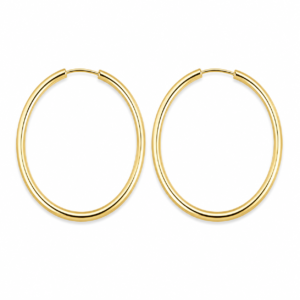 Brincos Argola em Titânio PVD Gold Lisa 30mm – Modelo Maxi Premium