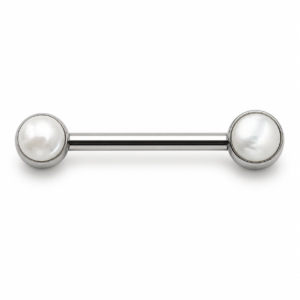 Piercing Mamilo em Titânio com Madrepérola Flat Push Pin – Modelo Premium Unilateral