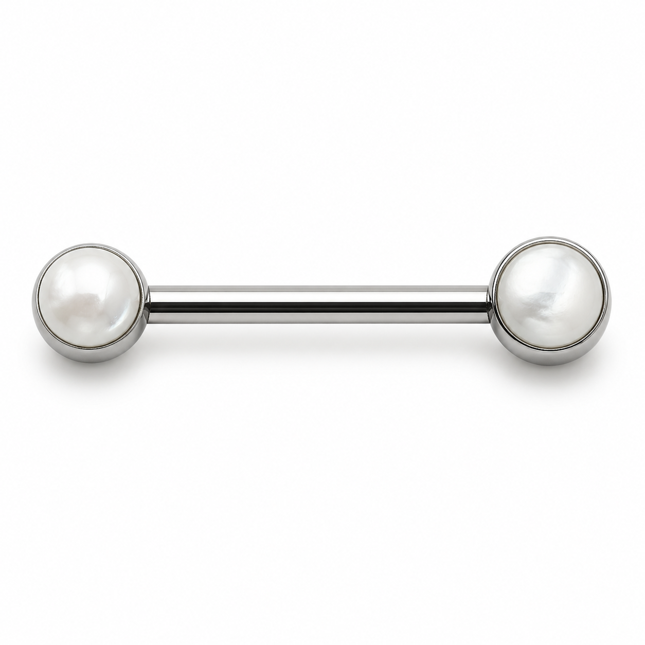 Piercing Mamilo em Titânio com Madrepérola Flat Push Pin – Modelo Premium Unilateral