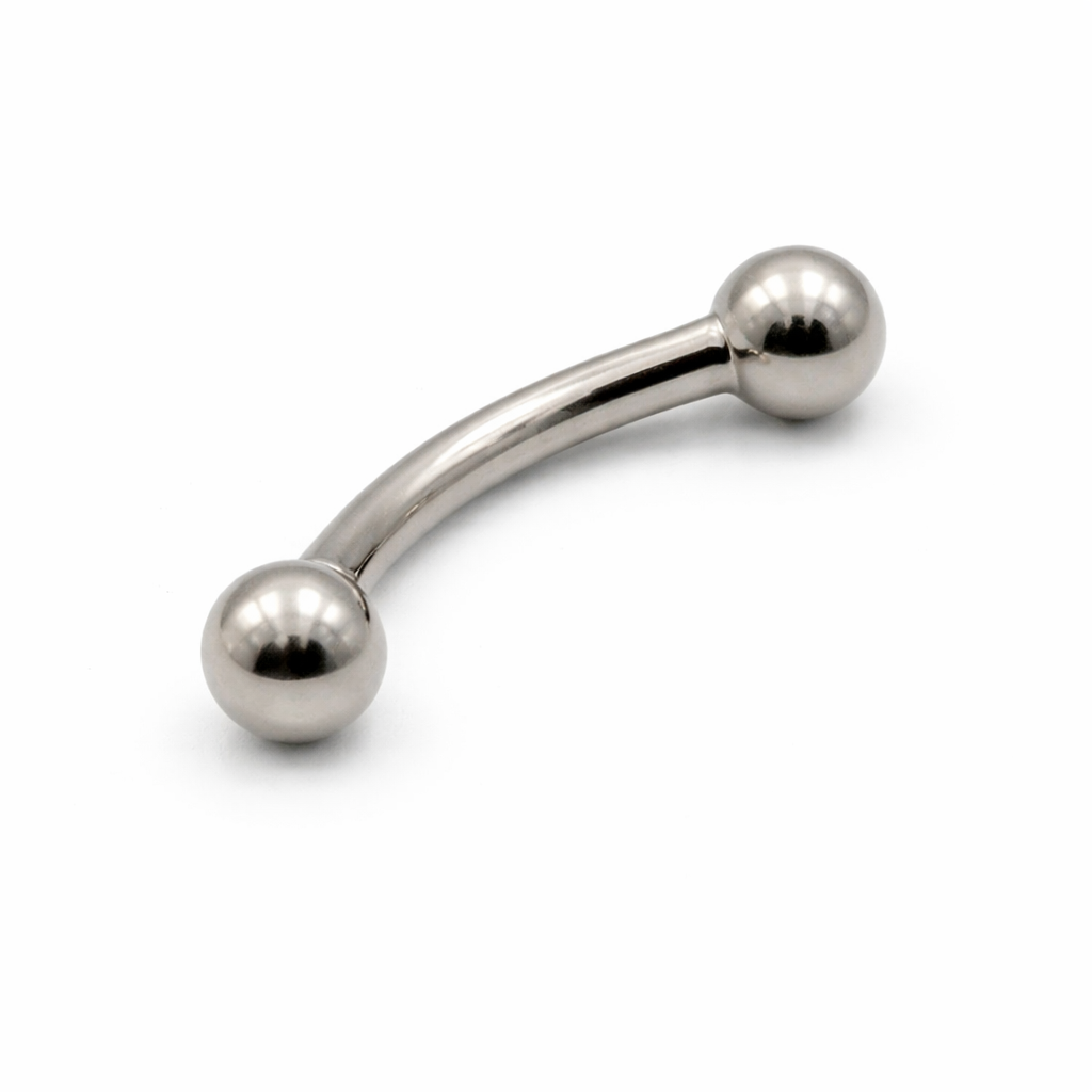 Piercing Microbell Curvo 10mm em Titânio com Rosca Externa