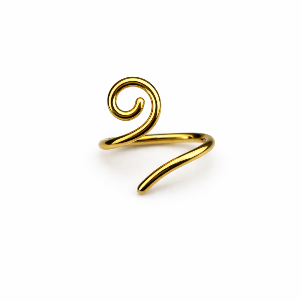 Piercing Segmento Espiral Gold em Titânio