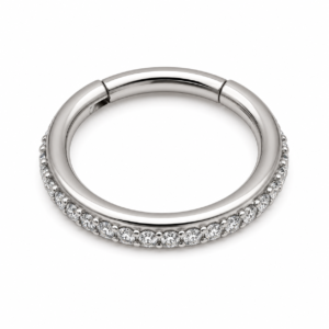 Piercing Segmento em Titânio Cravejado Lateral com Zircônias 11mm
