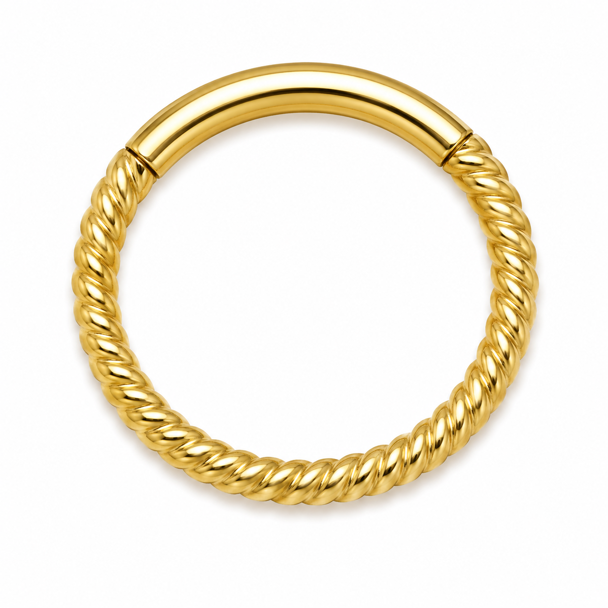 Piercing Segmento em Titânio PVD Gold Torcido 12mm