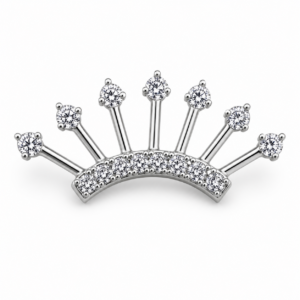 Piercing Topo Cluster em Titânio com Raios de Zircônias Cravejadas