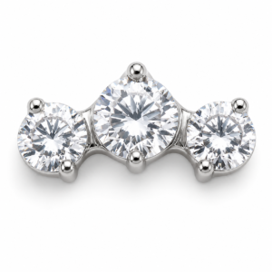Piercing Topo em Titânio Cluster com 3 Zircônias – Modelo Clássico Premium