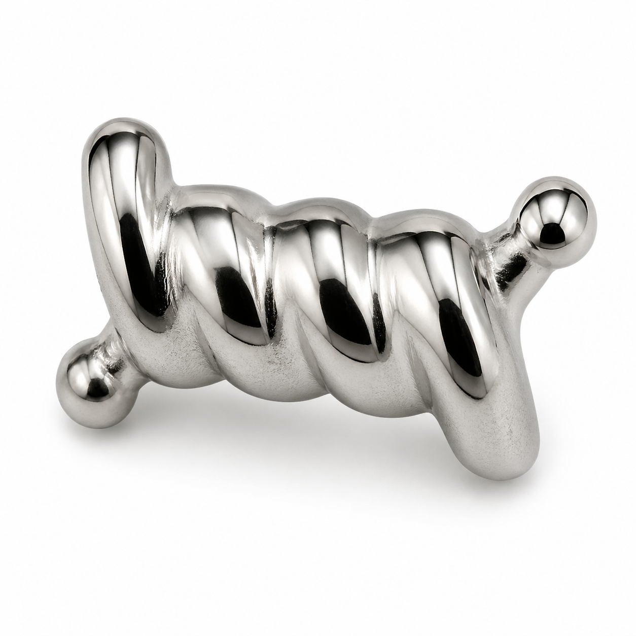 Piercing Topo em Titânio Fios Torcidos – Design Orgânico Premium