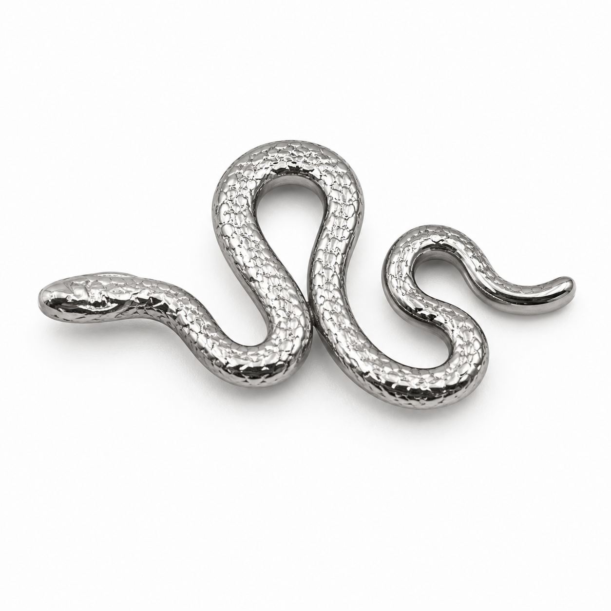 Piercing Topo em Titânio Formato Serpente Texturizada