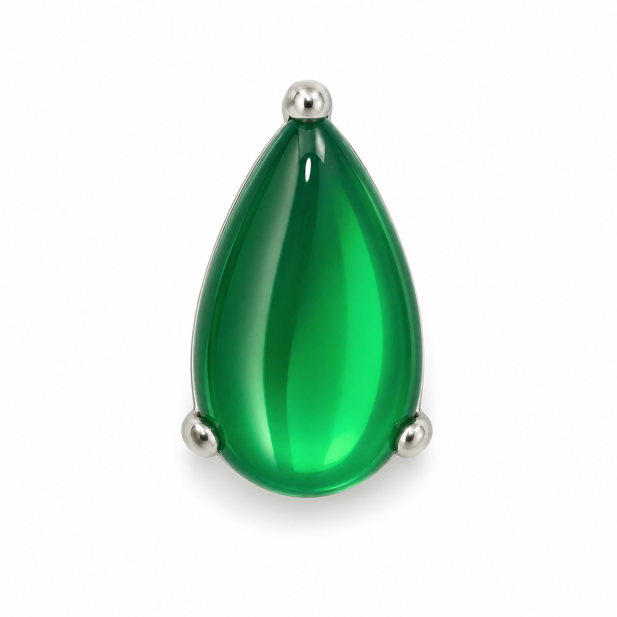 Piercing Topo em Titânio Gota Verde Estilo Ágata