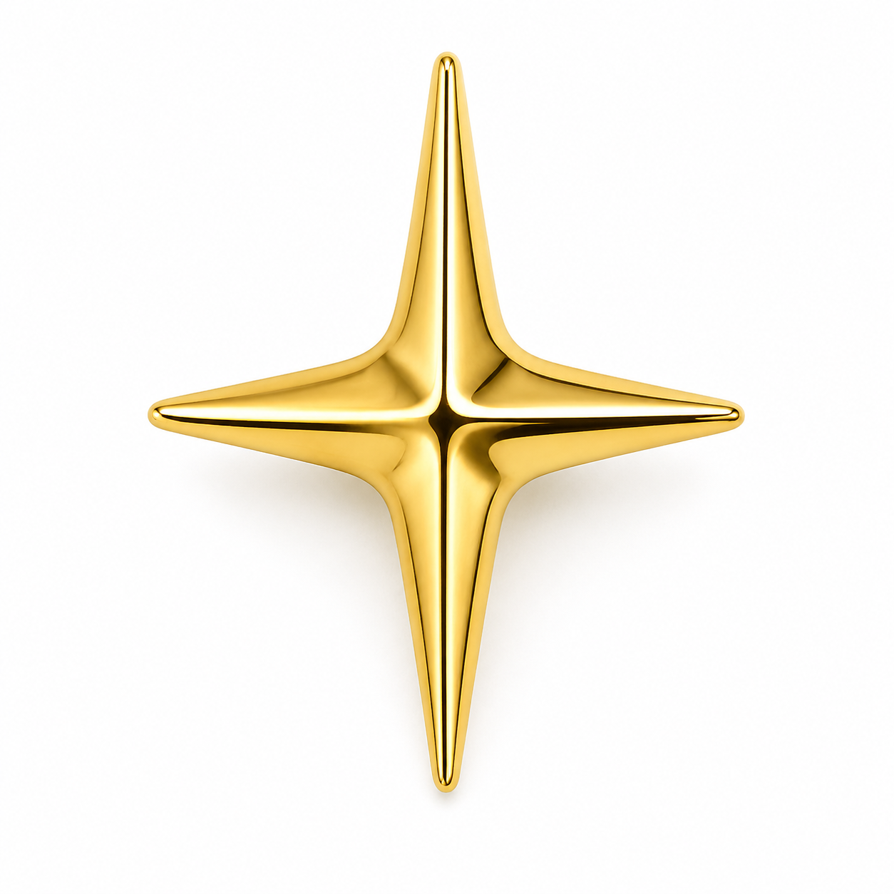 Piercing Topo em Titânio PVD Gold Estrela Vortex Geométrica