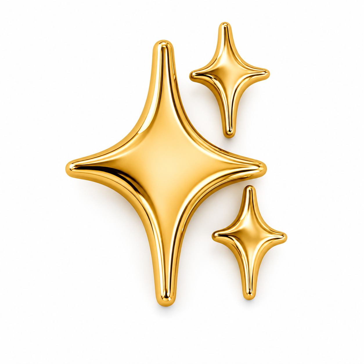 Piercing Topo em Titânio PVD Gold Estrelas 3D Lisas