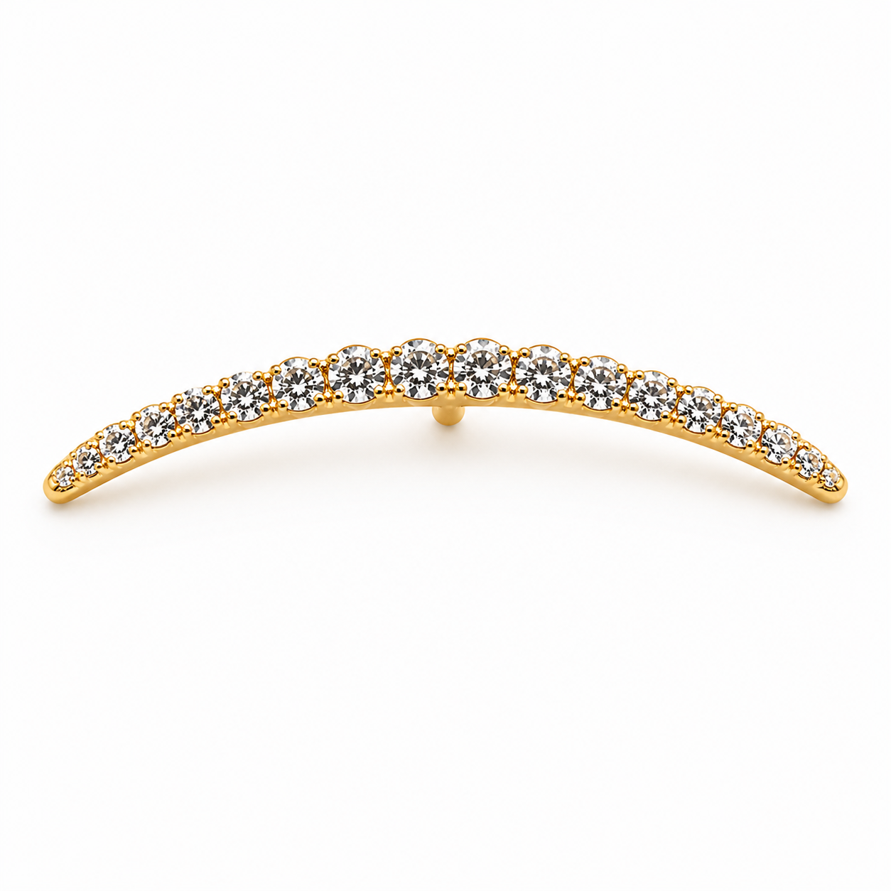 Piercing Topo em Titânio PVD Gold com Zircônias Arco Cravejado