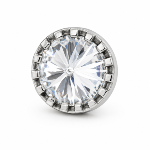 Piercing Topo em Titânio com Zircônia Rivoli Cravejada em Garras