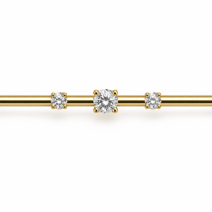 Piercing Transversal em Titânio PVD Gold com 3 Zircônias