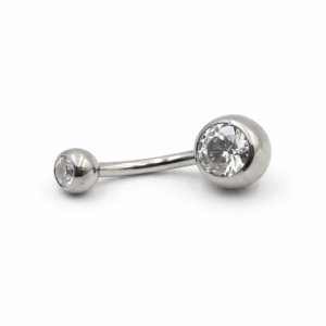 Piercing Umbigo Tradicional com Zircônia Cristal em Titânio