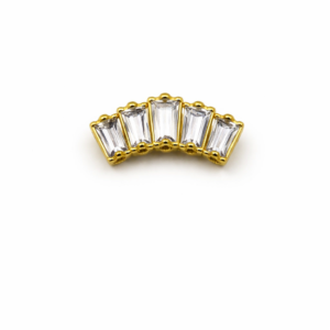 Topo Cluster Baguette em Titânio para Piercing