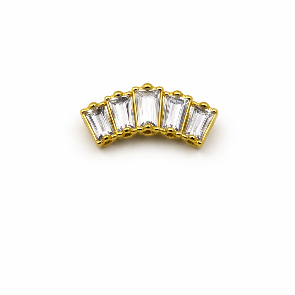 Topo Cluster Baguette em Titânio para Piercing