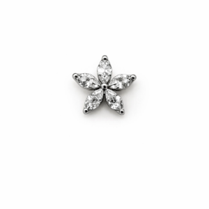 Topo Margarida com Zircônias em Titânio para Piercing
