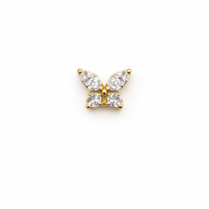 Topo de Piercing Borboleta Detalhada Gold em Titânio