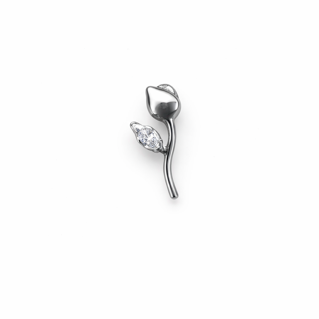 Topo de Piercing Botão de Rosa em Titânio