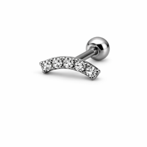 Topo de Piercing Mini Cluster com 5 Zircônias em Titânio