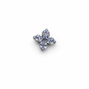 Topo de Piercing Trevo de 4 Folhas em Titânio