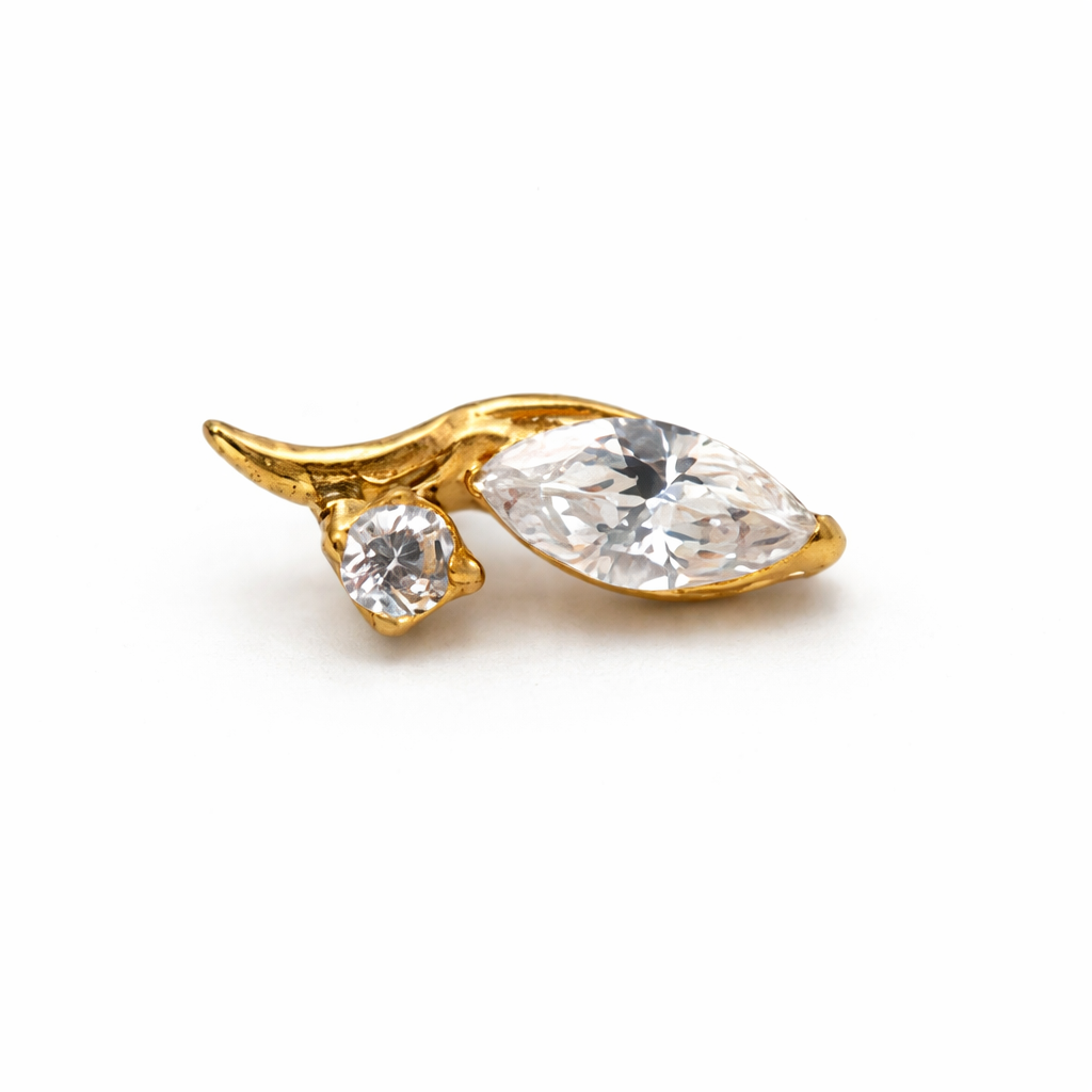 Topo de Piercing Tulipa com Zircônia em Titânio – Modelo 2